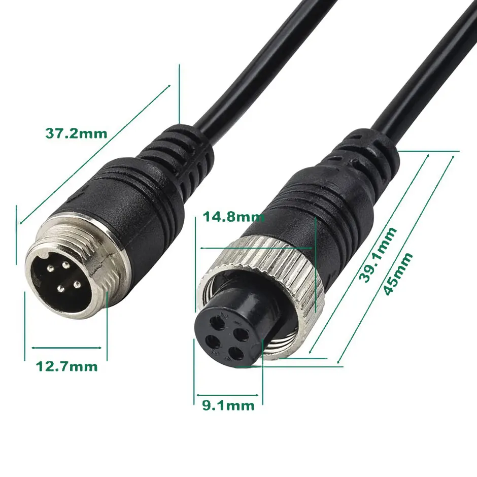 Universal trailer reversing image aviation line double shield extension line vehicle-mounted monitoring connection line cold-res