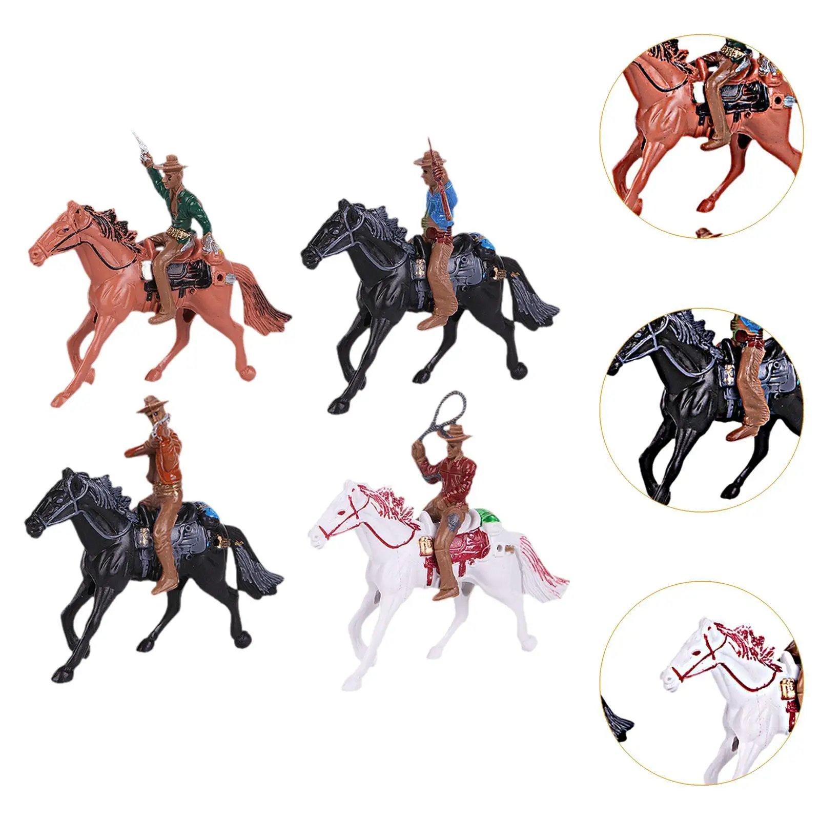 Horse Riding Figurine Character Figurines Educational Toys Farm Home Decoration