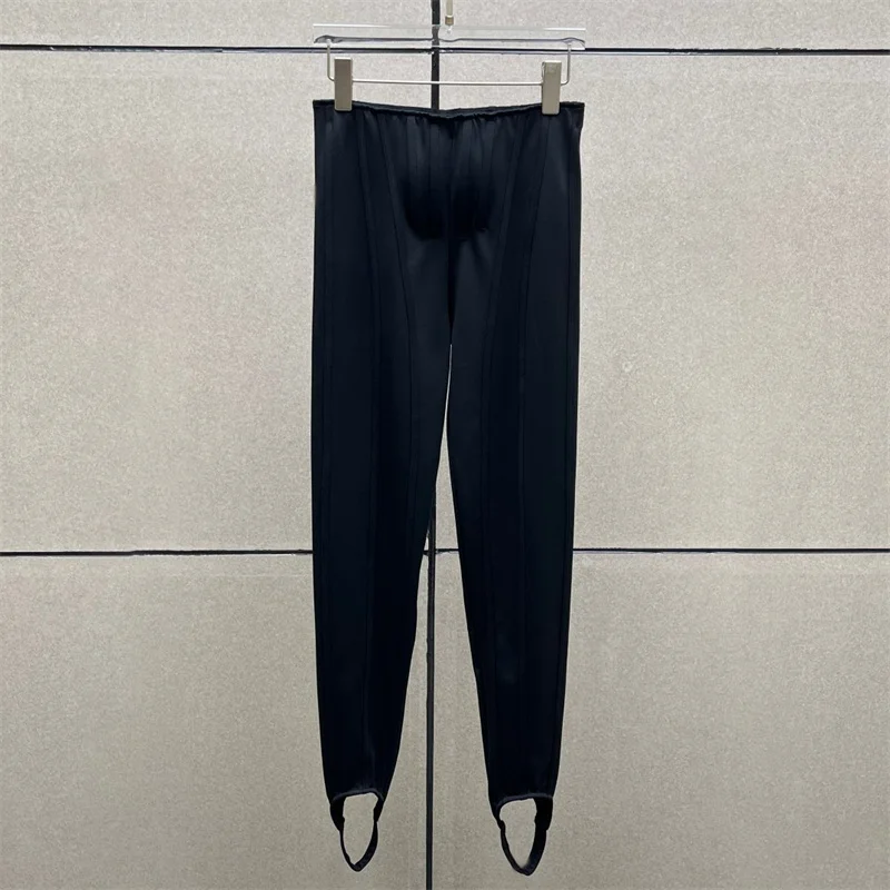 レディースパンツ 新しい伸縮性のあるスリムフィットペンシルパンツ 冬2025 フィッシュボーンスプライシング フットステッピング ヨガパンツ y2k レディースレギンス