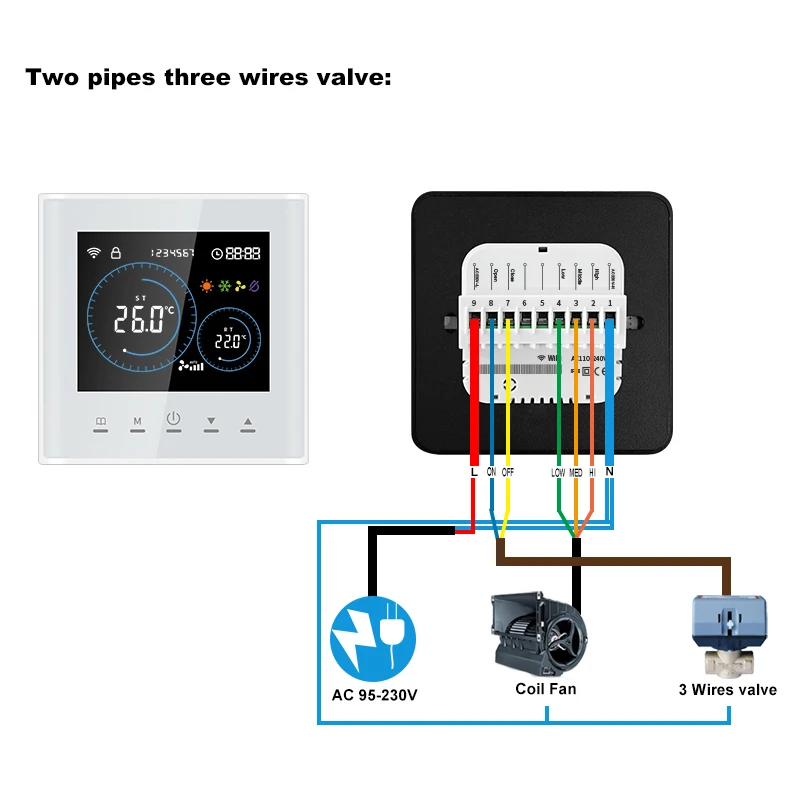 Variant: 2 pipes 3 wires