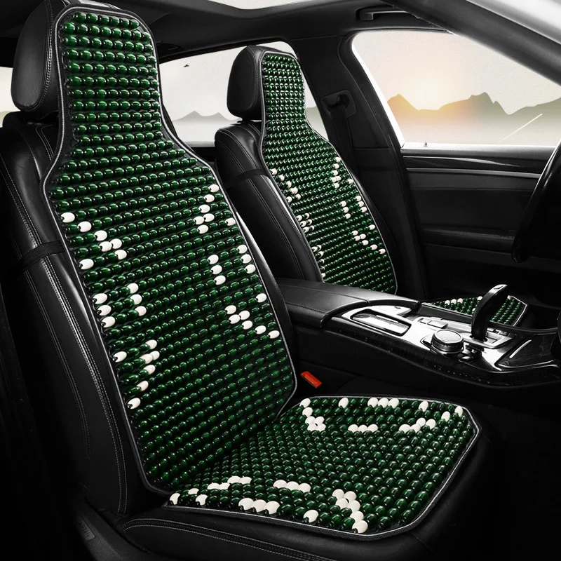 The New Car Wooden Beads Backrest Lumbar Summer Cool Breathable Universal Non-Slip Car Cooler Cushion