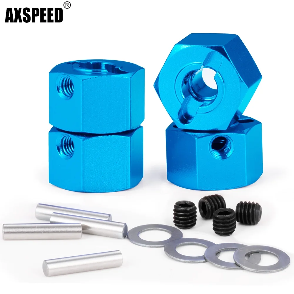 AXSPEED Metal 12mm Hex Adapter Conversion Kit for 1/10 Tamiya WR02G RC Monster Truck Wheel Hub Upgrade Parts