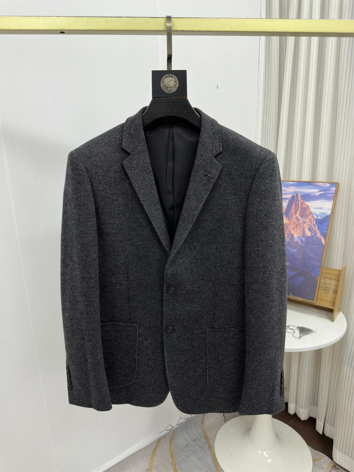 

Модное высококачественное мужское шерстяное повседневное пальто утепленное для весны и осени, приталенное, из смесового полиэстера, теплое