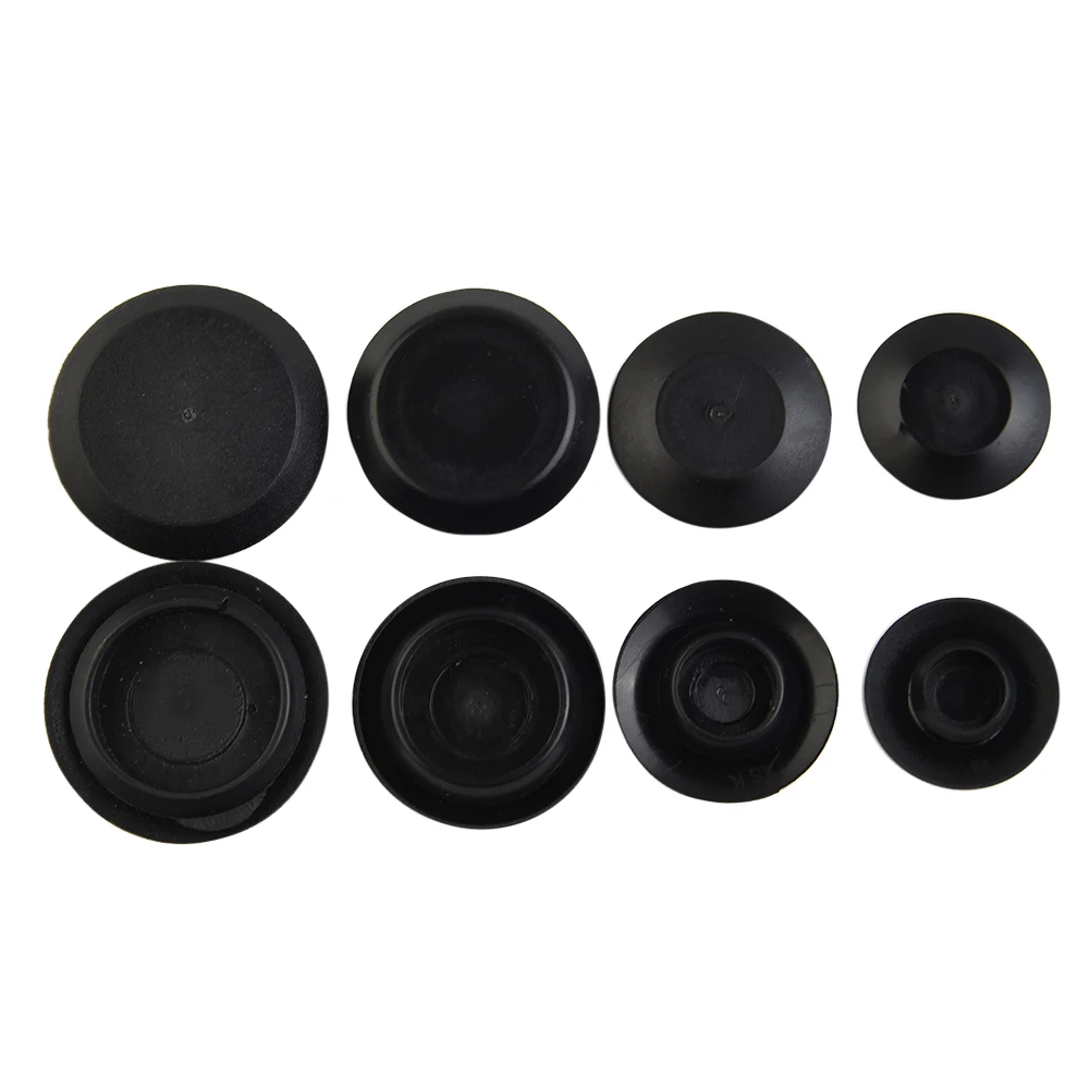 60 Piece Flush Mount Black- Plastic Hole Plug Assortment Auto Sheet Metal- Plastic Hole Plugs Kit Flush Types Auto Fastener