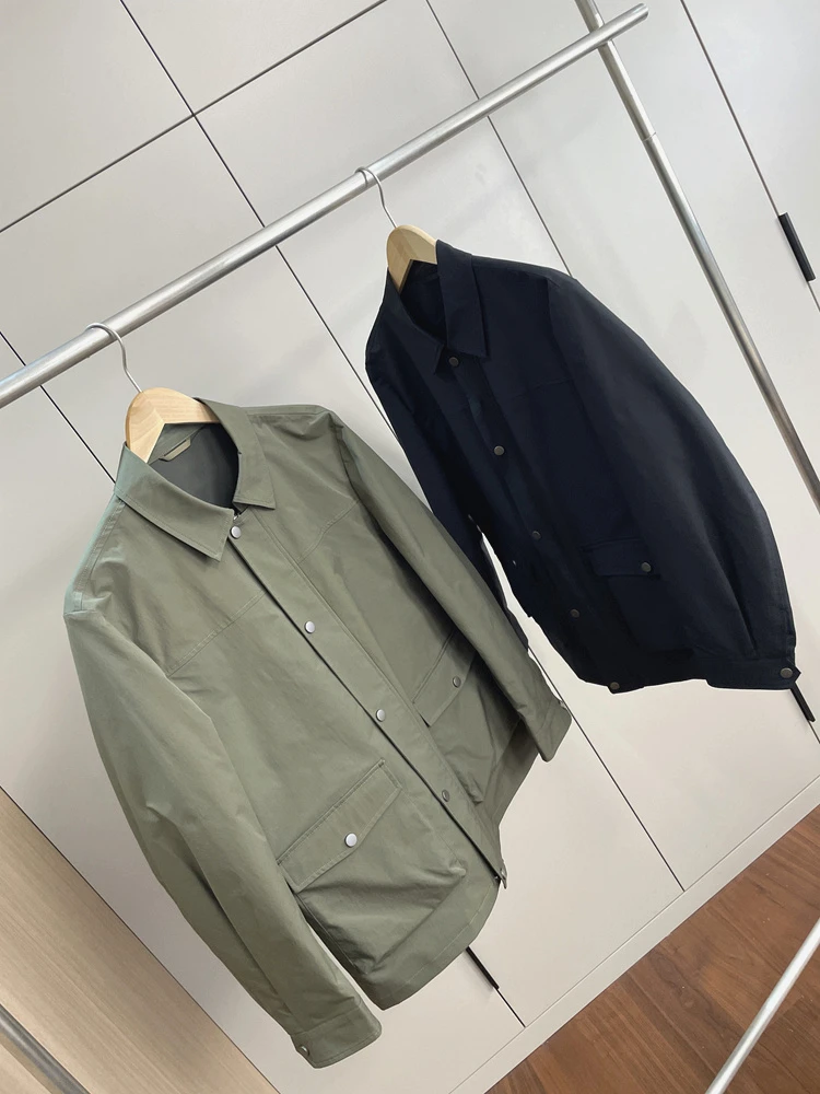 

Advanced Luxury Comfortable Casual Collar Workwear Sle Men's Jaet Outerwear Trendy Autumn Long Sve Stand Fit Youth ...