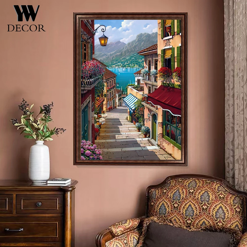 Retro Abstract Streets Canvas Oil Painting Modern City Landscape Posters And Prints Wall Art Picture For Living Room Home Decor