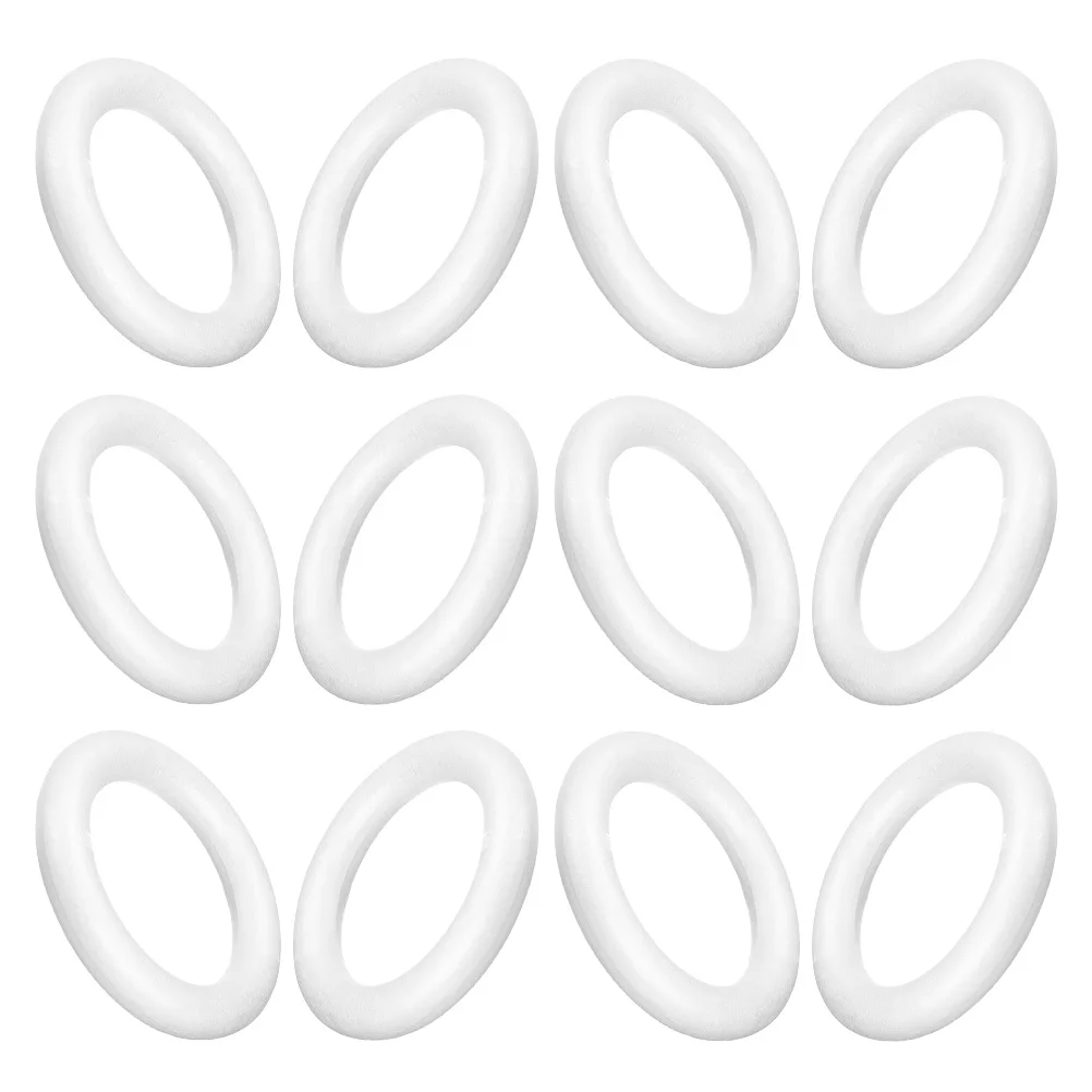 

36Pcs White Foam Rings Craft Wreath Forms DIY Holiday Christmas Floral Projects Wreath Rings DIY Foams Circle White Foam Ring