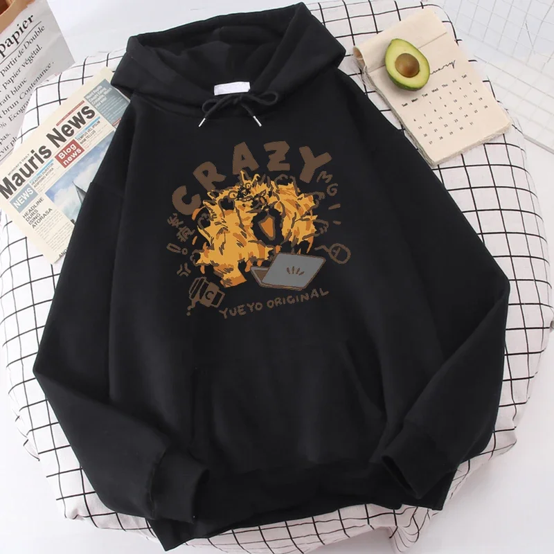 Cartoon Cats Are Workaholics Men'S Hoody Casual Versatile Hooded Jacket Cartoon Comfort Hoodies Home Chic Woolen Sweater