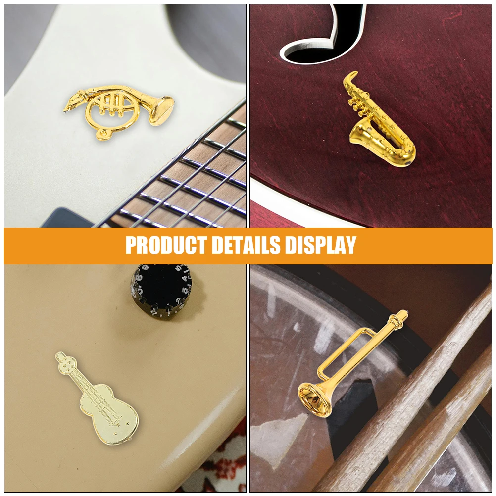 48 pçs instrumentos musicais em miniatura feitos à mão acabamento dourado ornamento de árvore de natal decoração para amantes da música portátil sala de mesa