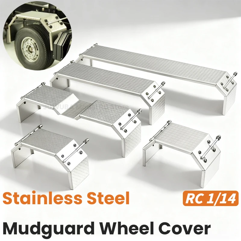 Simulierte Edelstahl-Kotflügelabdeckung für 1/14 Tamiya RC Traktor Muldenkipper Scania Benz Volvo Man Auto Schmutzfänger Teile Spielzeug