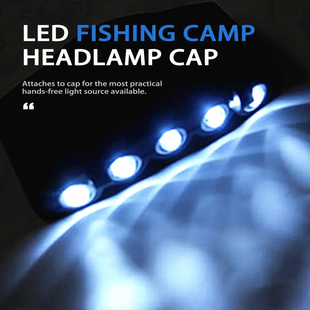 Portable LED Cap Light Headlamp Waterproof Headlight Head Flashlight Head Cap Hat Light Clip on Hat for Camping Fishing Running