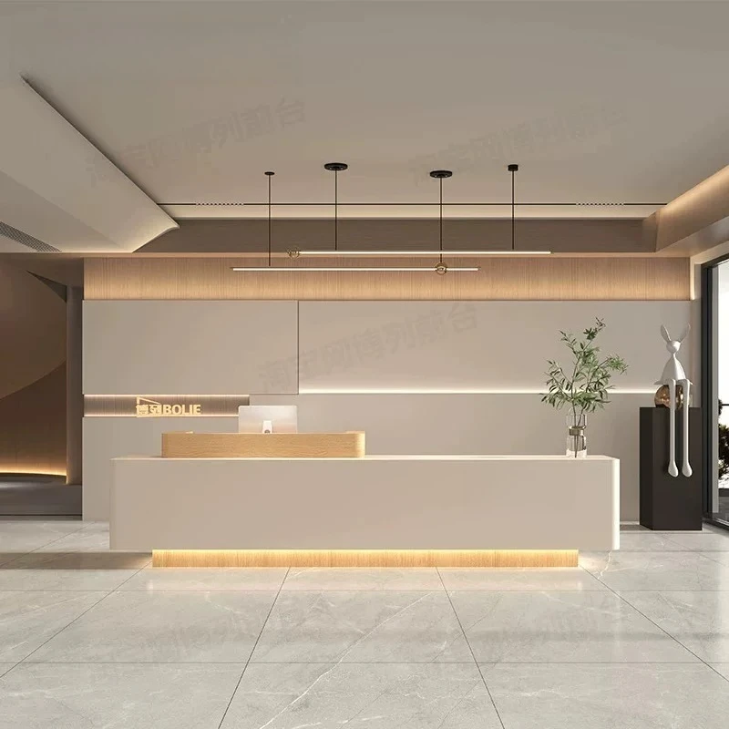 

Nordic Luxury Reception Desk Modern Minimalist Beauty Salon Consultation Counter Commercial Furniture Balcao Recepção FYRD