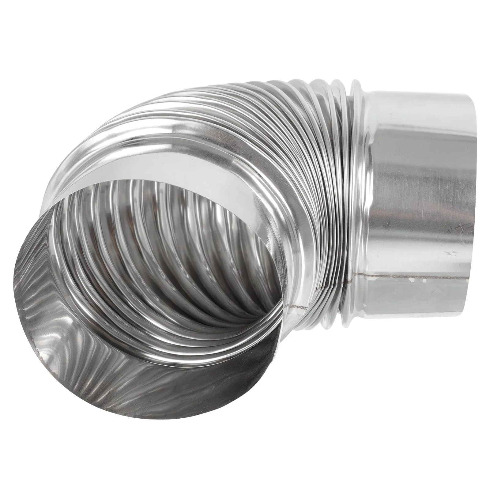 

Stainless Steel Hose Exhaust Pipe 10cm Elbow Flue Durable Smooth Garden Home Fireplace Practical Stainless Steel Flue Long