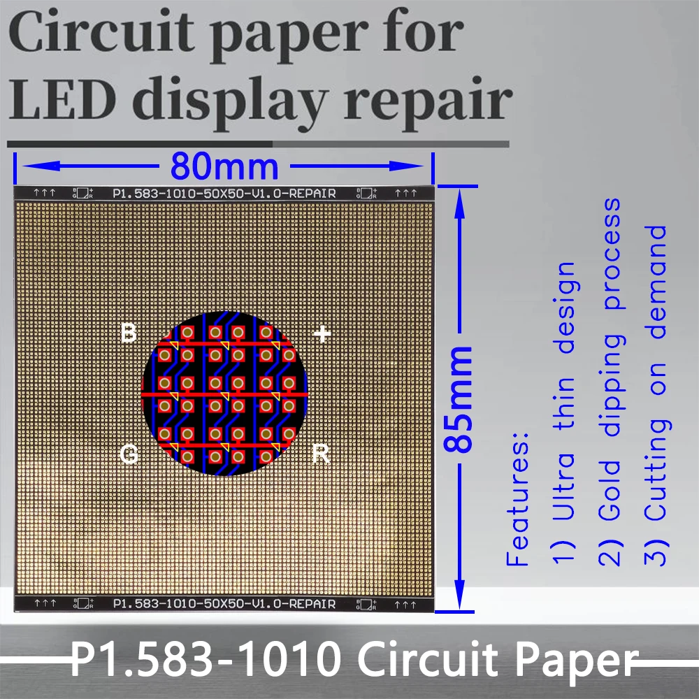 P1.5X Series Circuit Paper LED Module PCB Pad Repair P1.579-1010 80X85mm Pad Paper To Repair PCB During Installation