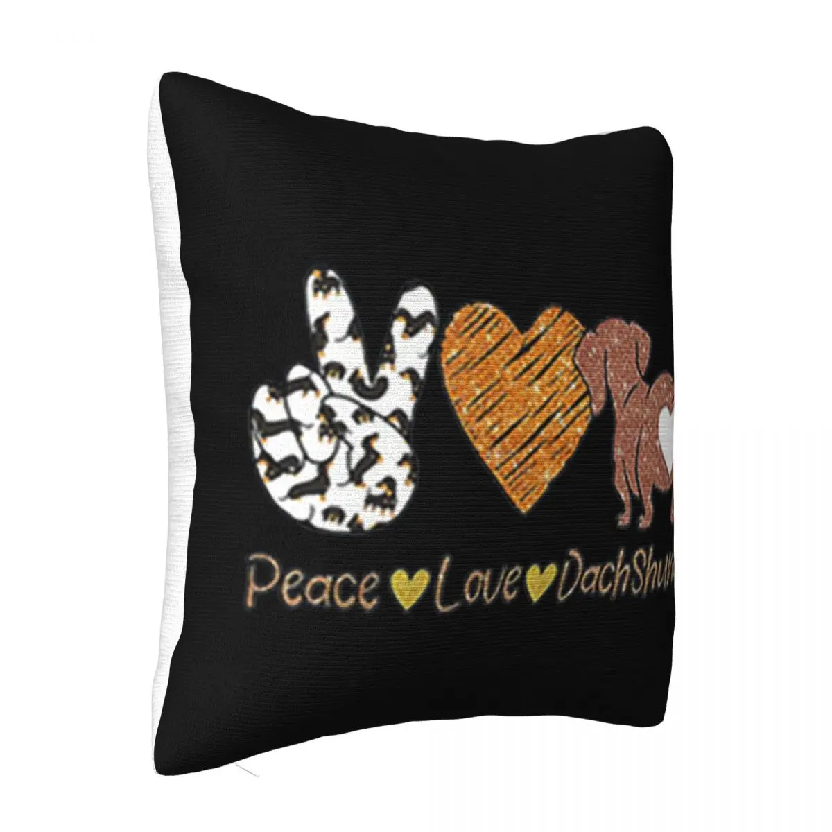 Peace Love Dachshund New Brand Breathable 2021 Latest Punk Better Halloween Top Quality Science 2021 Pillow Case