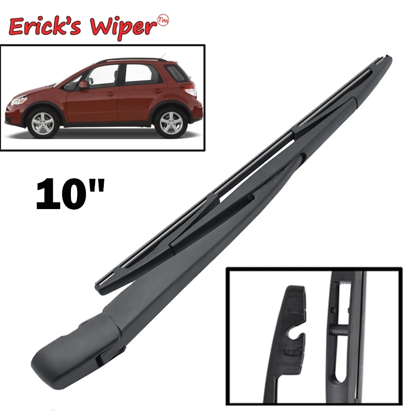

Erick's Wiper 10-дюймовый комплект щеток и рычагов заднего стеклоочистителя для Suzuki SX4 S-Cross 2006-2020 Щетка для лобового стекла, задней двери, окна