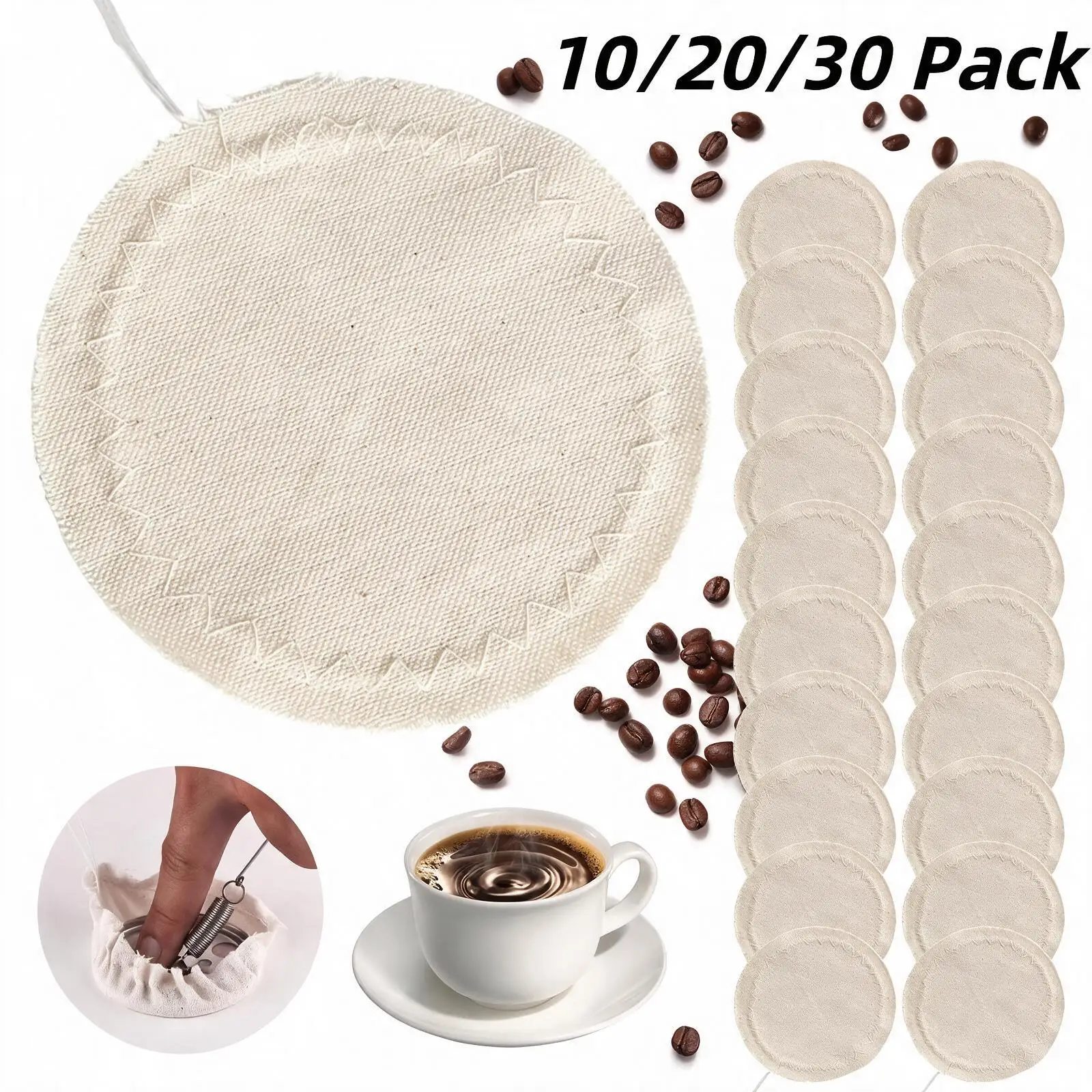 Coffee Syphon Cloth Replacement Filter, Fits Hario, Yama & Other Syphon Coffee Makers, Balance Syphon and Vacuum Pot Filters