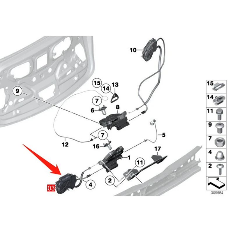 Car Tailgate Trunk Lid Lock Latch Actuator For BMW 5 Gran Turismo F07 2009-2017 51247330648 Parts Accessories