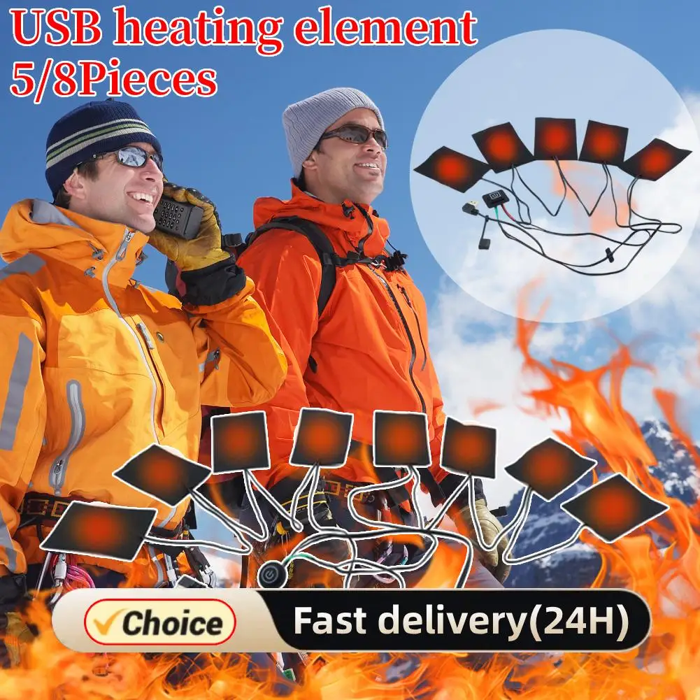 3 Levels Outdoor Thermal Winter Heating Vest Pads Waterproof USB Heating Pads Clothing Heating Pad Winter Warm Pants Heated Pads