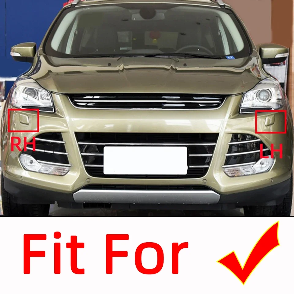 2Pcs Auto Headlight Washer Spray Nozzle Cap Shell Lid Trim Cover For Ford Escape 2017 2018 2019 Kuga 2013 2014 2015 2016 2017