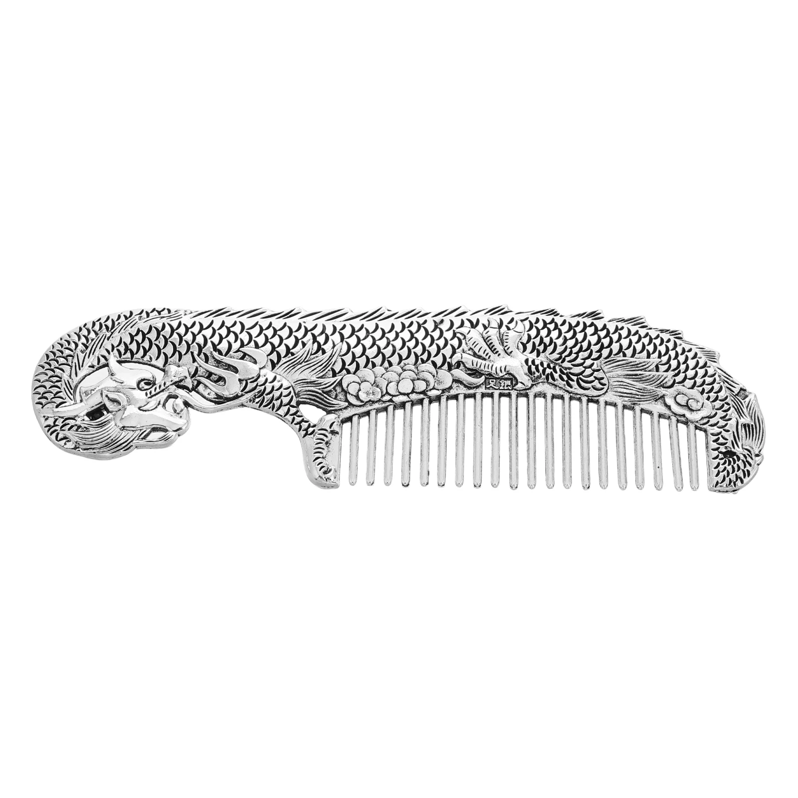 

Dragon Silver Comb Vintage Accessories Hair Combs Retro Chinese Decorative Traditional Craftsmanship