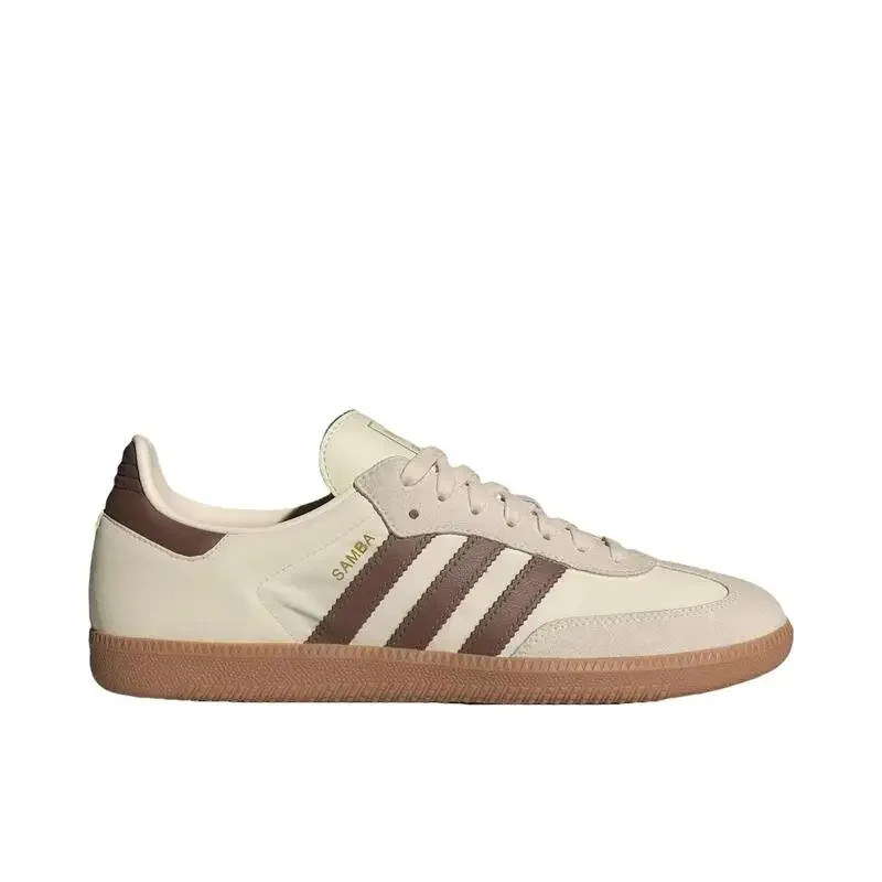 Adidas SAMBA OG Comfortable, Retro Design, Low Cut, Casual, Wear Resistant Board Shoes for Men and Women in Milk White Brown