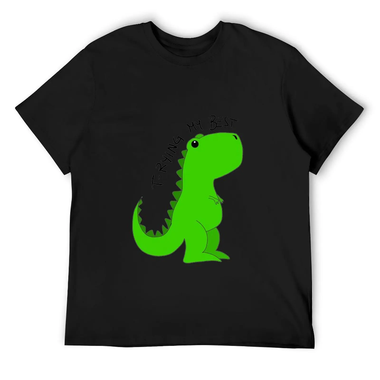 

Trying my best t-rex T-Shirt vintage anime shirt anime street wear valentines clothes mens shirts graphic tee