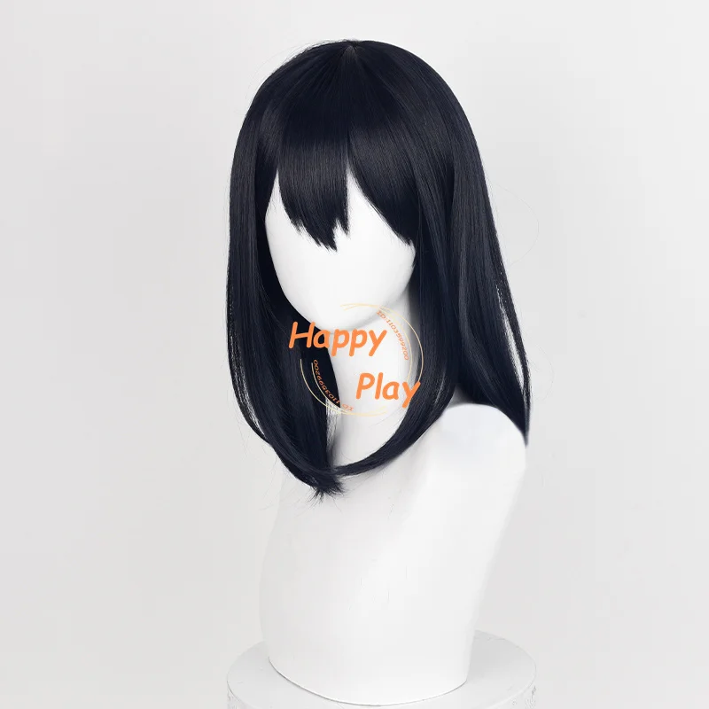 Shimizu Kiyoko Cosplay Wig 46cm Long Blue Black Women Anime Wig With Glasses Heat Resistant Synthetic Hair Halloween + Wig Cap