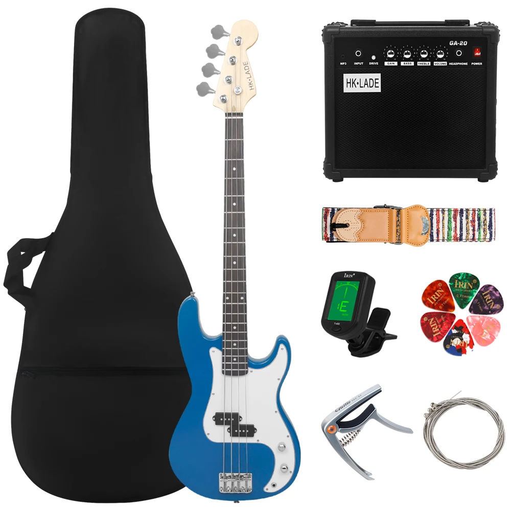 

HK·LADE 4 Strings 20 Frets Bass Guitar Maple Body Neck Electric Bass Guitar Guitarra With Amp Strap Guitar Parts & Accessories