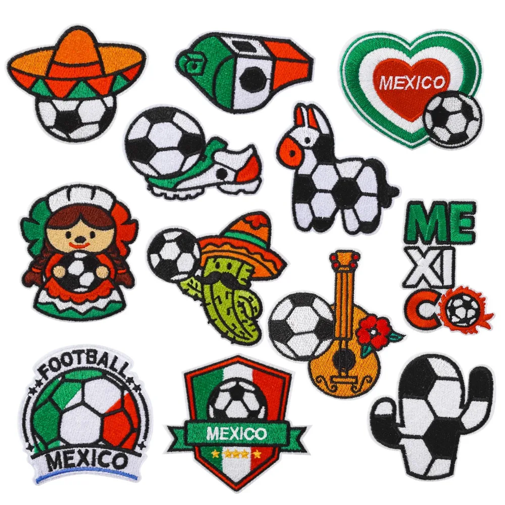2026 Mexico Football Embroidery Patch Sport Repair Iron on Patch Sewing Applique Accessories DIY Backpack T-Shirt Jeans Sticker