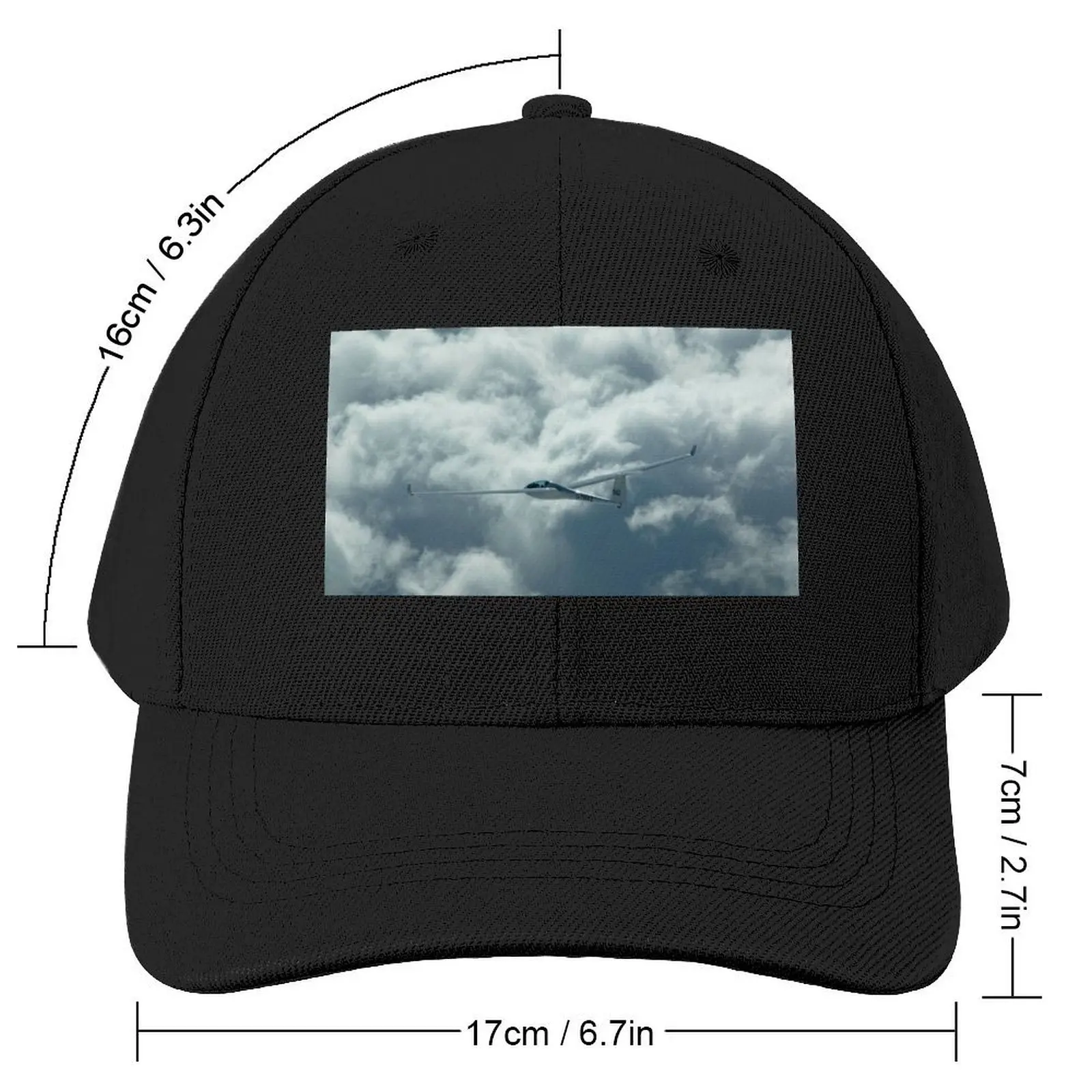 Glider flying above the clouds. Baseball Cap Fashion Beach birthday Girl Men's