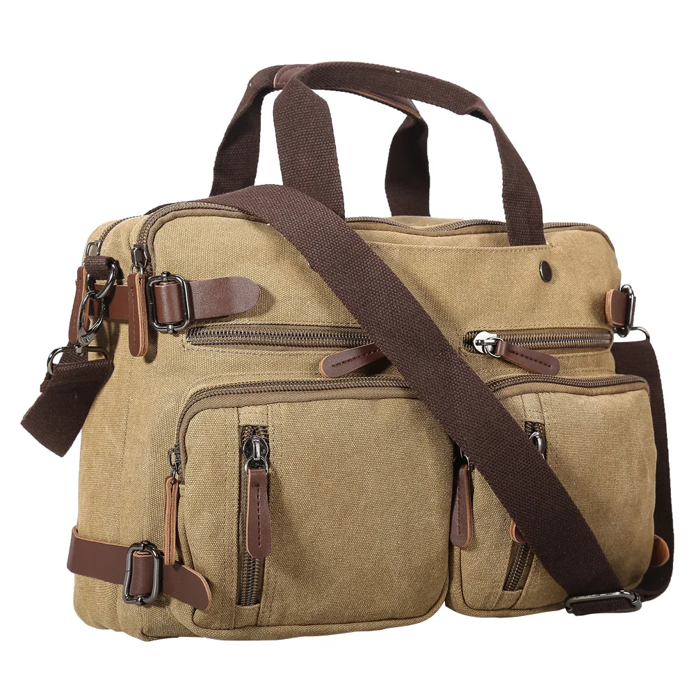 Manufacture Wholesale Full Outdoor Backpack School Bag Men Custom Vintage Canvas Hiking Briefcase Supplier