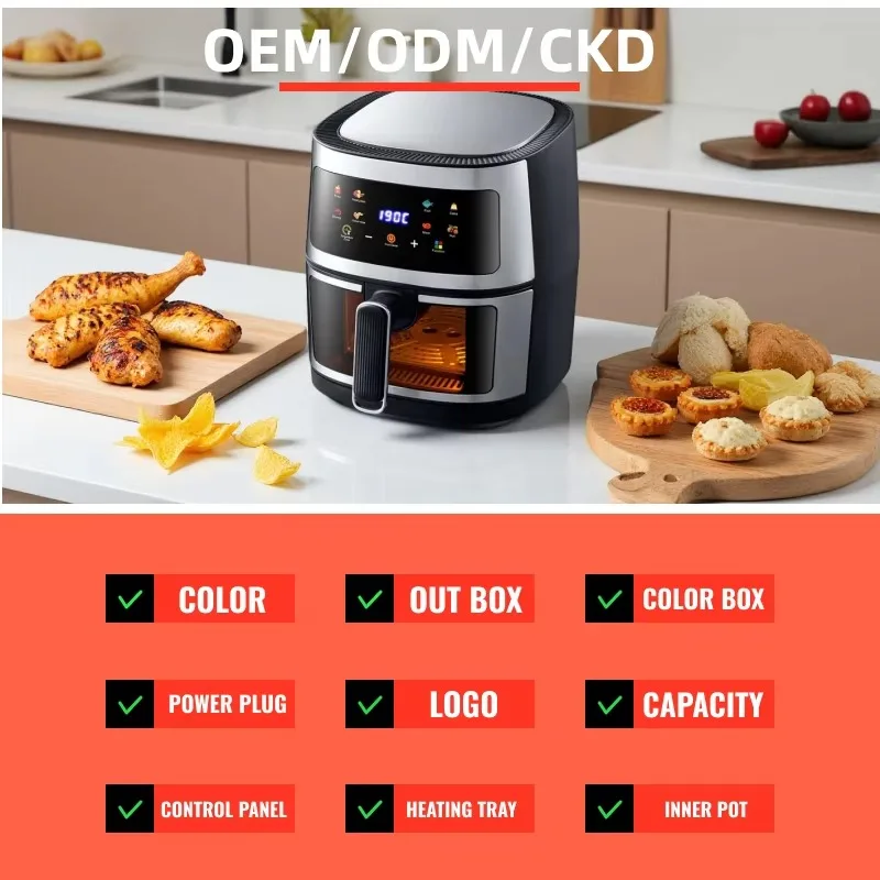 Wholesale 10L Black Air Fryer Fast Healthy Oil-Free,Visual Window ,Make Snacks, Pastries, and Finger Foods,Household Party Use - view 3