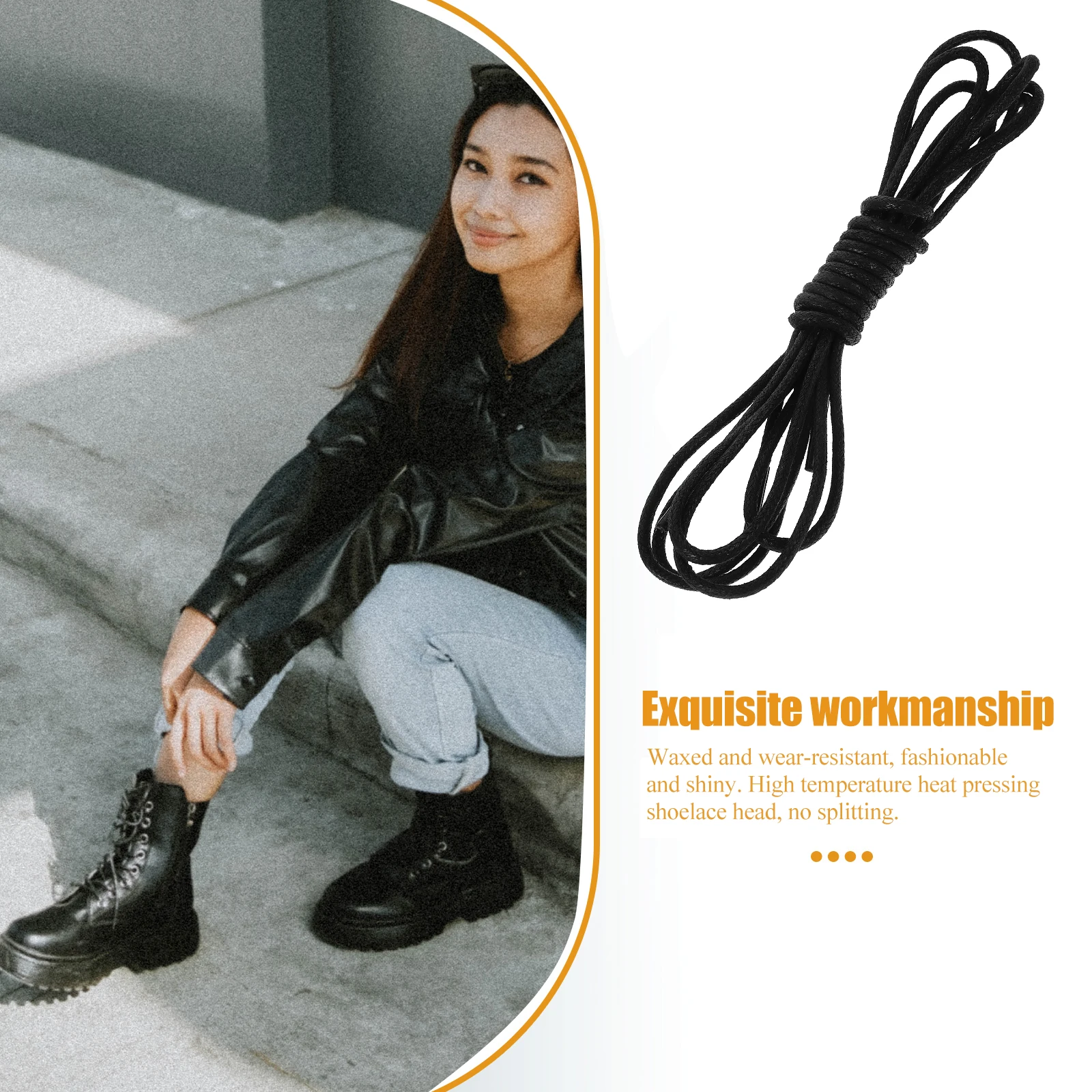 

Shoes Boots Reasonable Structure Shoelaces Round Work Long Lasting Polyester Yarn for