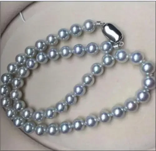 hot Huge AAA 11-12mm ELEGANT SOUTH SEA SILVER GREY pearl necklace 18inch