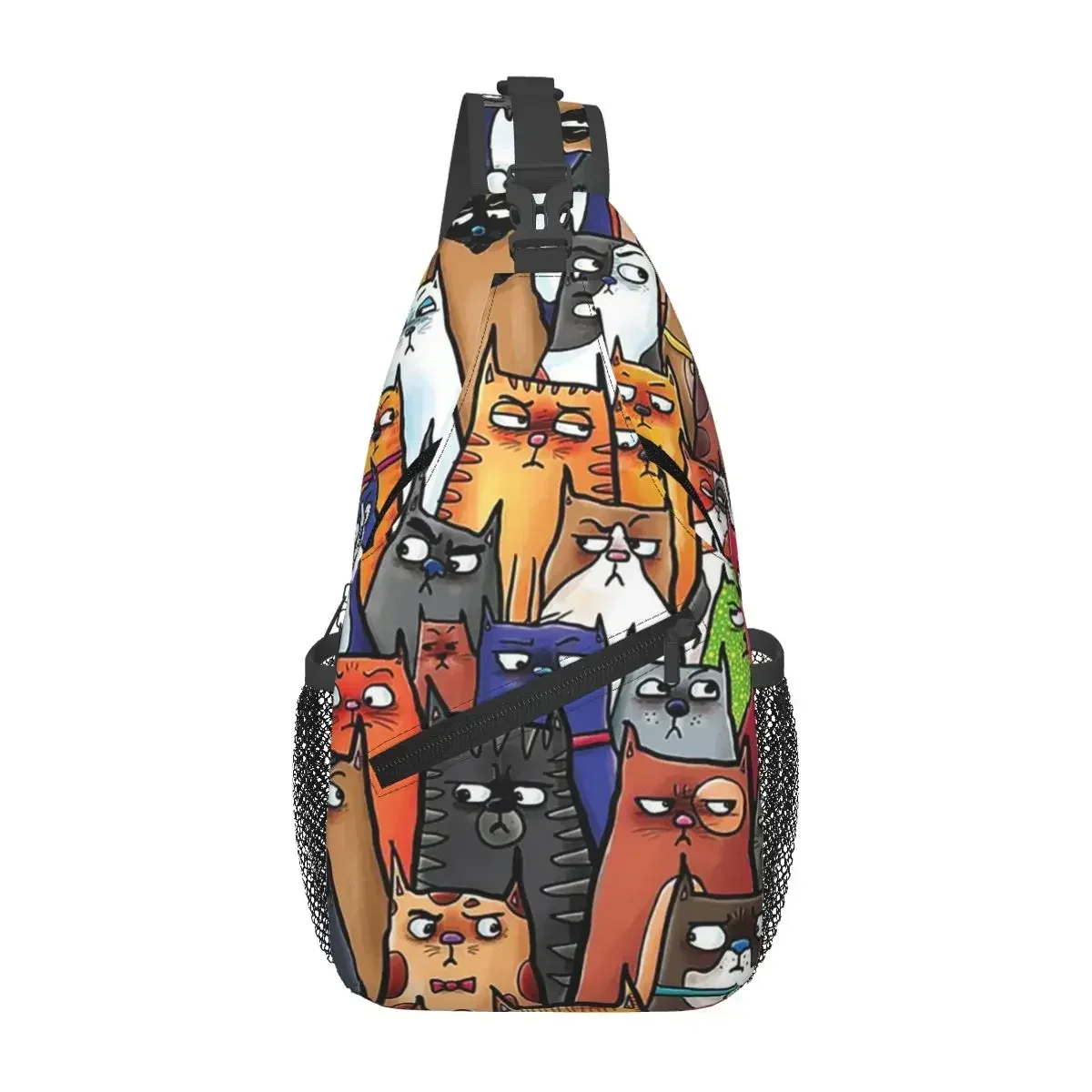 

Suspicious Cats Chest Bag Men Sling Crossbody Backpack Chest Bag Travel Hiking Daypack Shoulder Bag