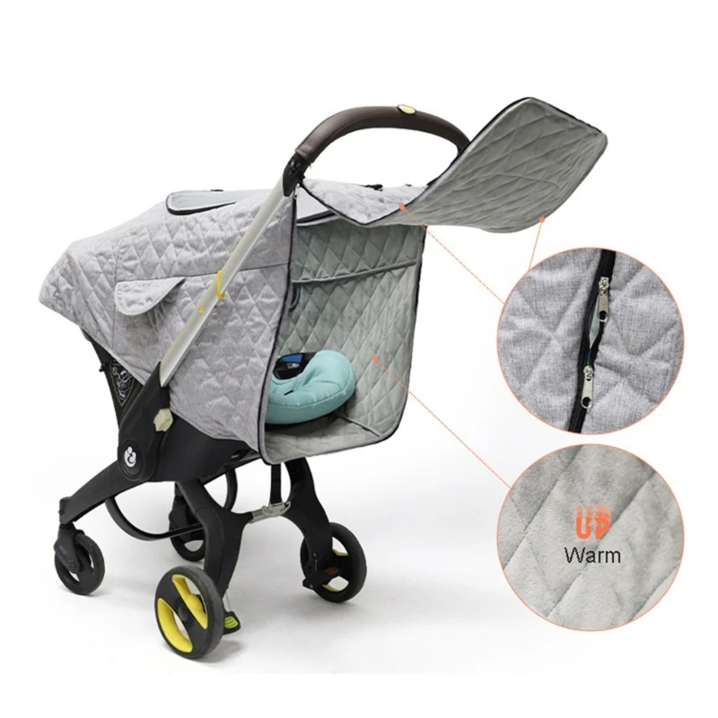 Baby Pushchair Cover Baby Stroller Rain Cover Breathable WindproofProtection Dustproof Weather Shield with Clear Window