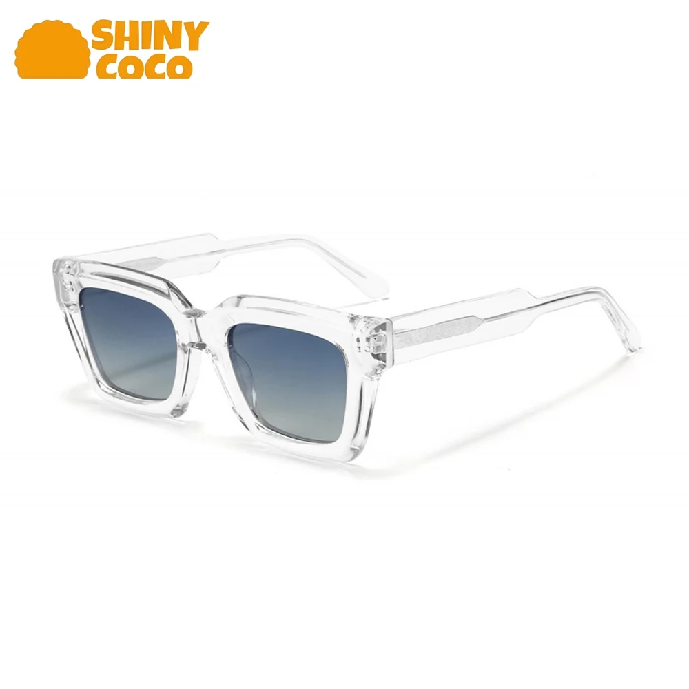 

ShinyCoCo Luxury Brand Thick Framed High End Panel Polarized Sunglasses Trendy Square Framed Personalized Sunglasses For Export