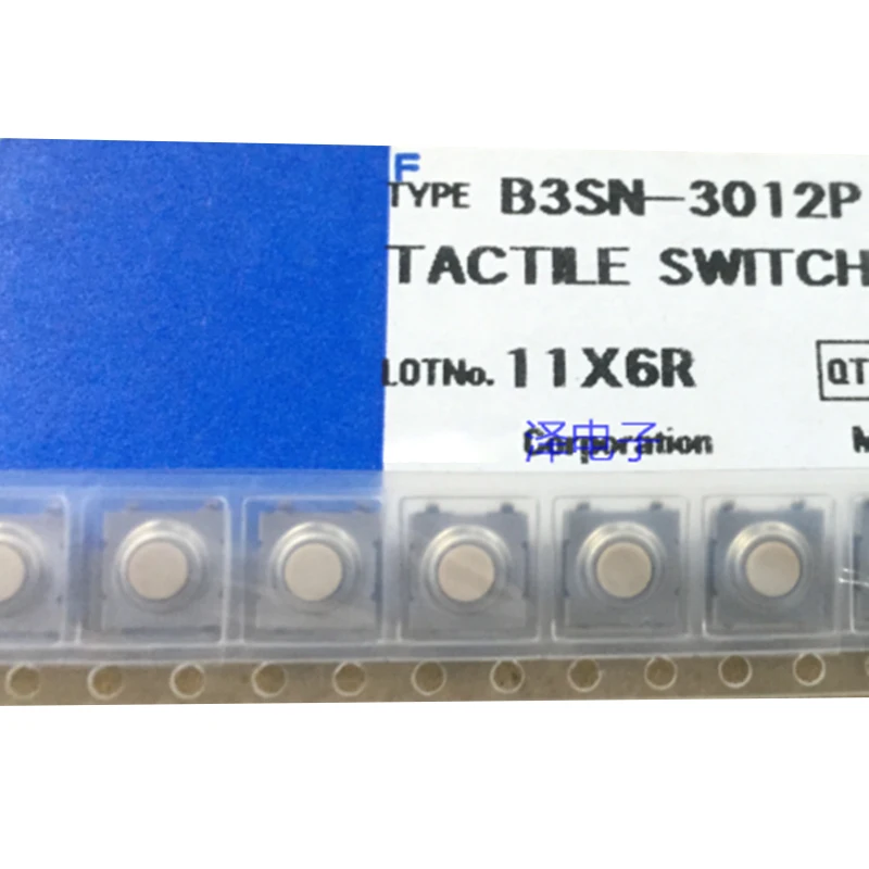 100pcs B3SN-3012P 1.57N,6*6*3.1mm