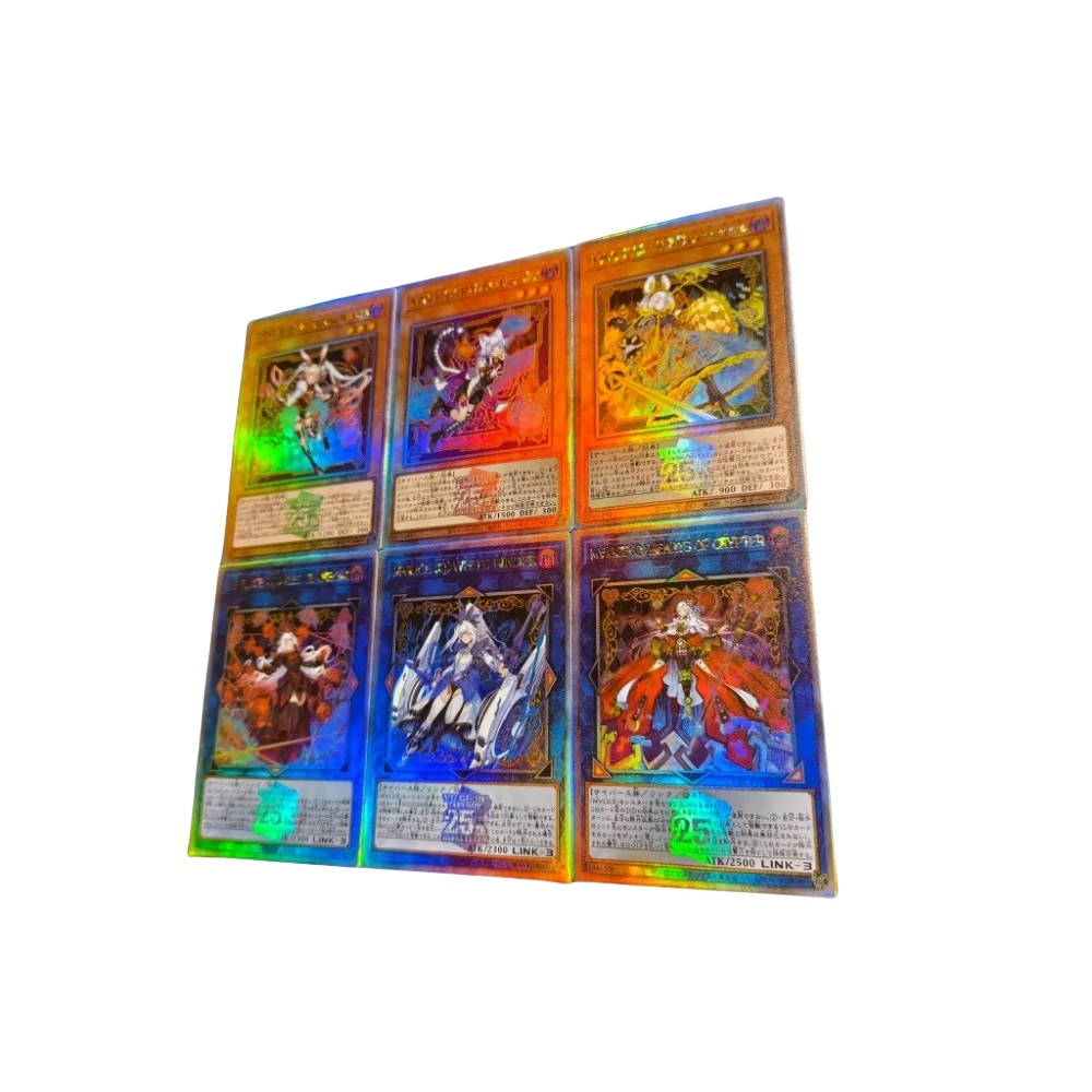 Faça você mesmo Yu-Gi-Oh! M∀LICE Pawn Cheshire Cat Dormouse Hearts of Crypter 1o 6 peças Anime Periférico Jogo Coleção Cartão Presente de feriado