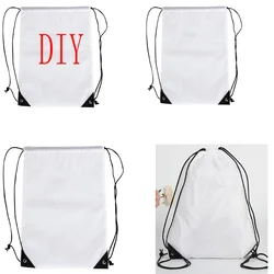 30 pezzi borse con coulisse sublimazione fai da te bianco poliestere bianco grande capacità palestra sport Sackpack leggero