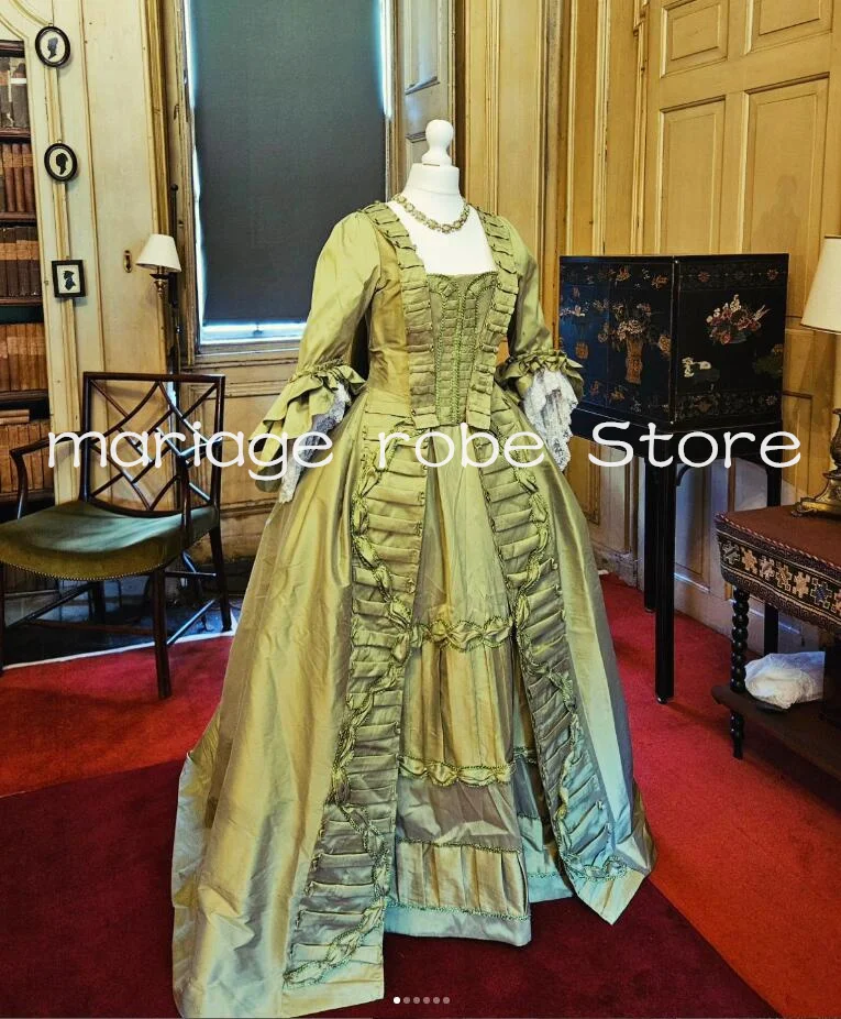 היסטוריה ליל ויקטוריה שמלות ערב תחפושת שרוול ארוך שרוף מחוך תחרה מחוך