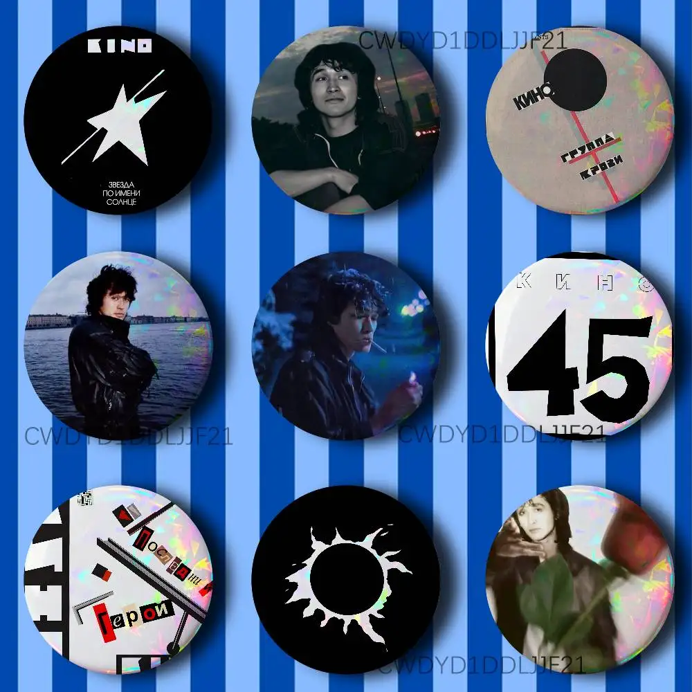 

Band K-Kino Viktor Tsoi Badge Handmade Button Brooch for Backpack Hat Shirt Accessories Gifts