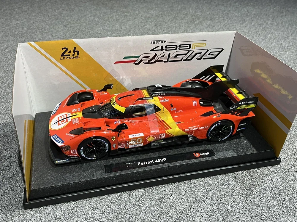 In-stock Bburago 1:18 1:24 1:43 Ferrari 499p LMH #51 #50 Ferrari Model 2023 24H LE MANS CHAMPION FERRARI Model Baking Paint Gift