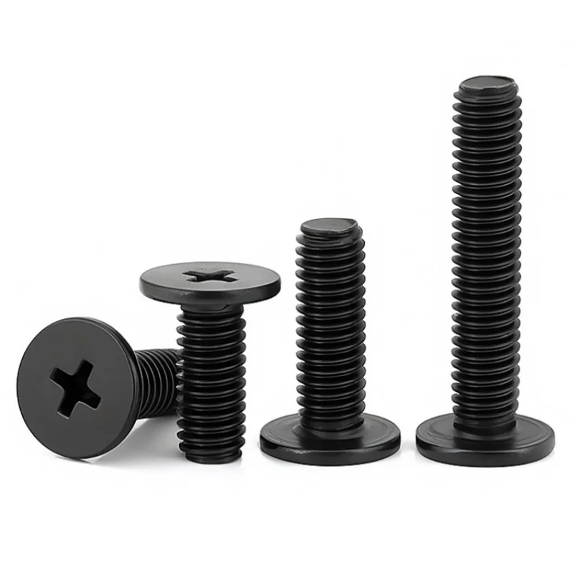 M1.2 M1.4 M1.6-M6 Black Carbon Steel Cross Phillips Ultra Thin Flat Wafer Head Screw for Laptop Notebook Fix Repair Computer