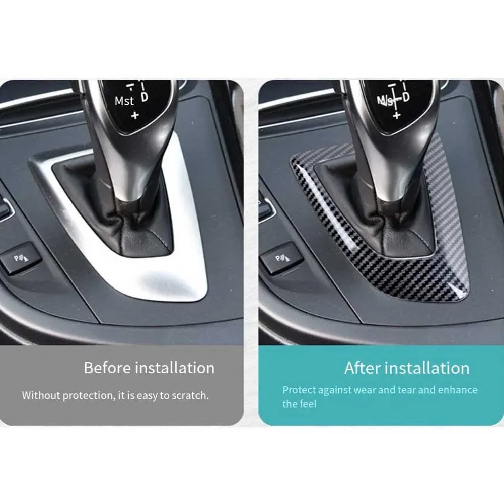Carbon Fiber Trim Shifter Base Center Console Replacement Carbon Fiber Texture Custom Fit Design For BMW F20 F21 F22 F23