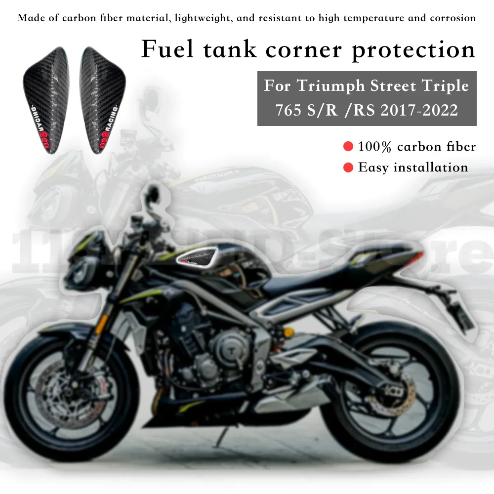 Fuel Tank Protection Cover Side Cover Motorcycle Carbon Fiber For Triumph Daytona Moto2 765 / Street Triple 765 S R RS 2017-2022