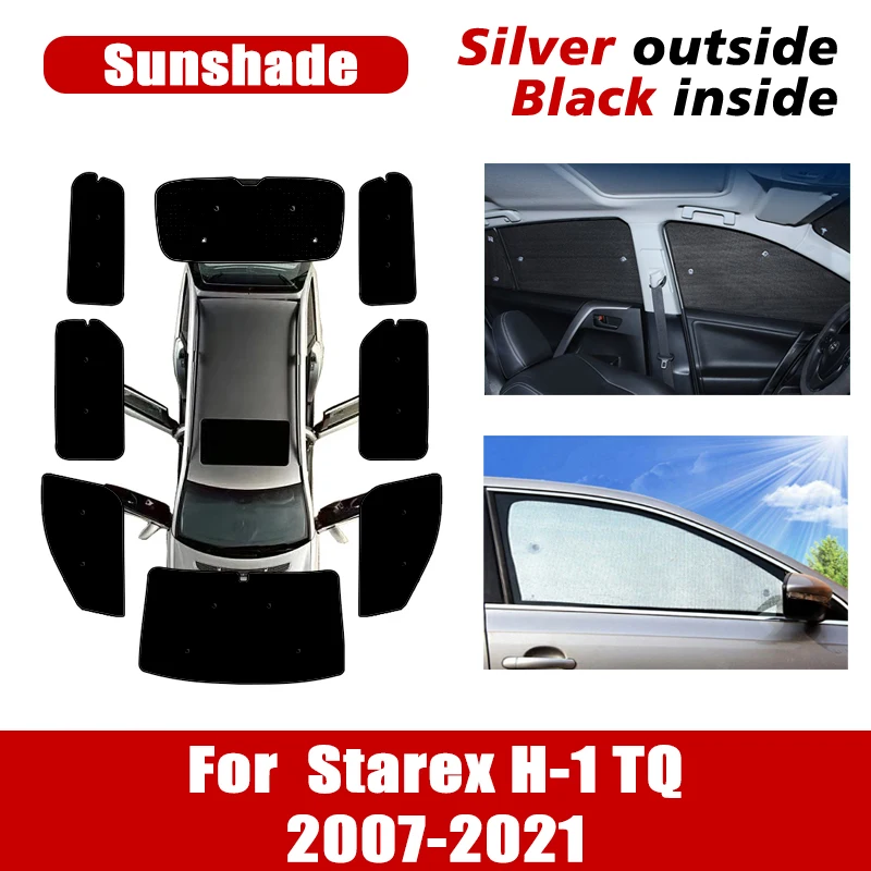 Car Sunshade Covers For Hyundai Starex H1 TQ Huiyi iMax 2007~2021 Rearside Windows Anti-UV Visors Sun Protection Car Accessories