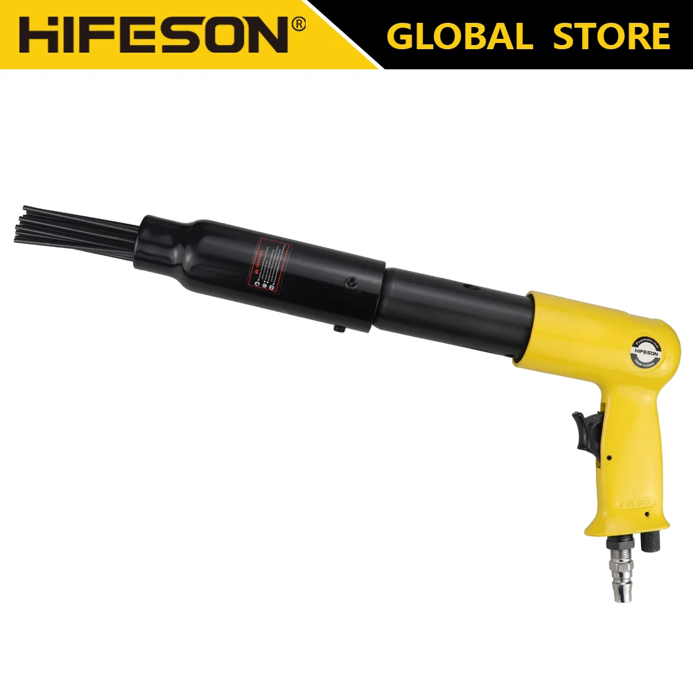 HIFESON Pneumatic Air 19 Needles Air Rust Removal Gun Duts Remover Air Hammer Small Rust Remover Tools Strong Power