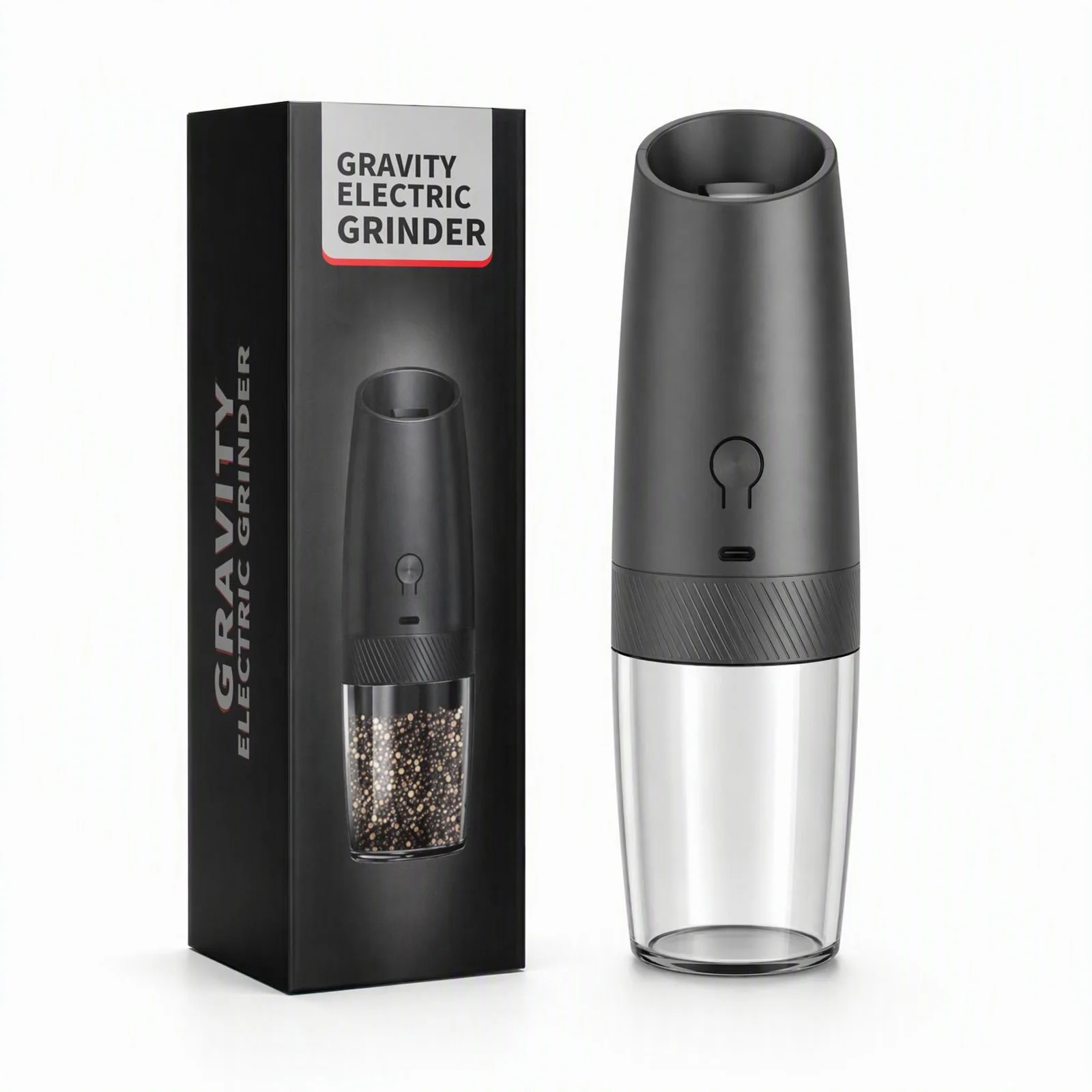 Rechargeable Automatic Pepper Grinder Salt And Pepper Gravity Sensing Mill Adjustable Coarseness Spice Grinder  for Kitchen